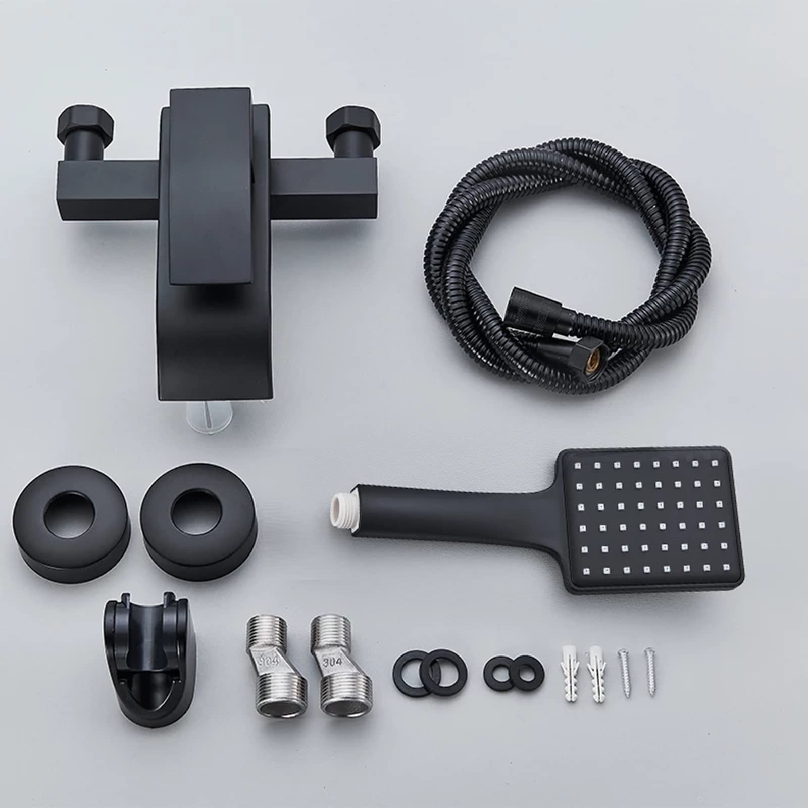 Rubinetto Vasca A Cascada Nero HOMELODY - Con Doccetta, Ottone, Monocomando, G1/2 - Foto 3