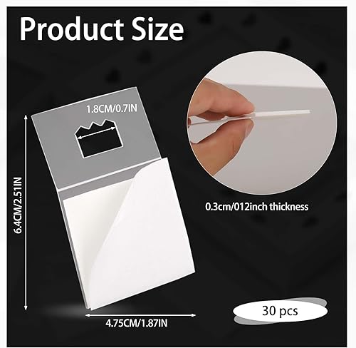 Miniatura 2 de Paquete de 30 ganchos adhesivos de plástico con dientes de sierra, colgador de fotos, sin ganchos de uñas, colgador adhesivo para tablero de espuma