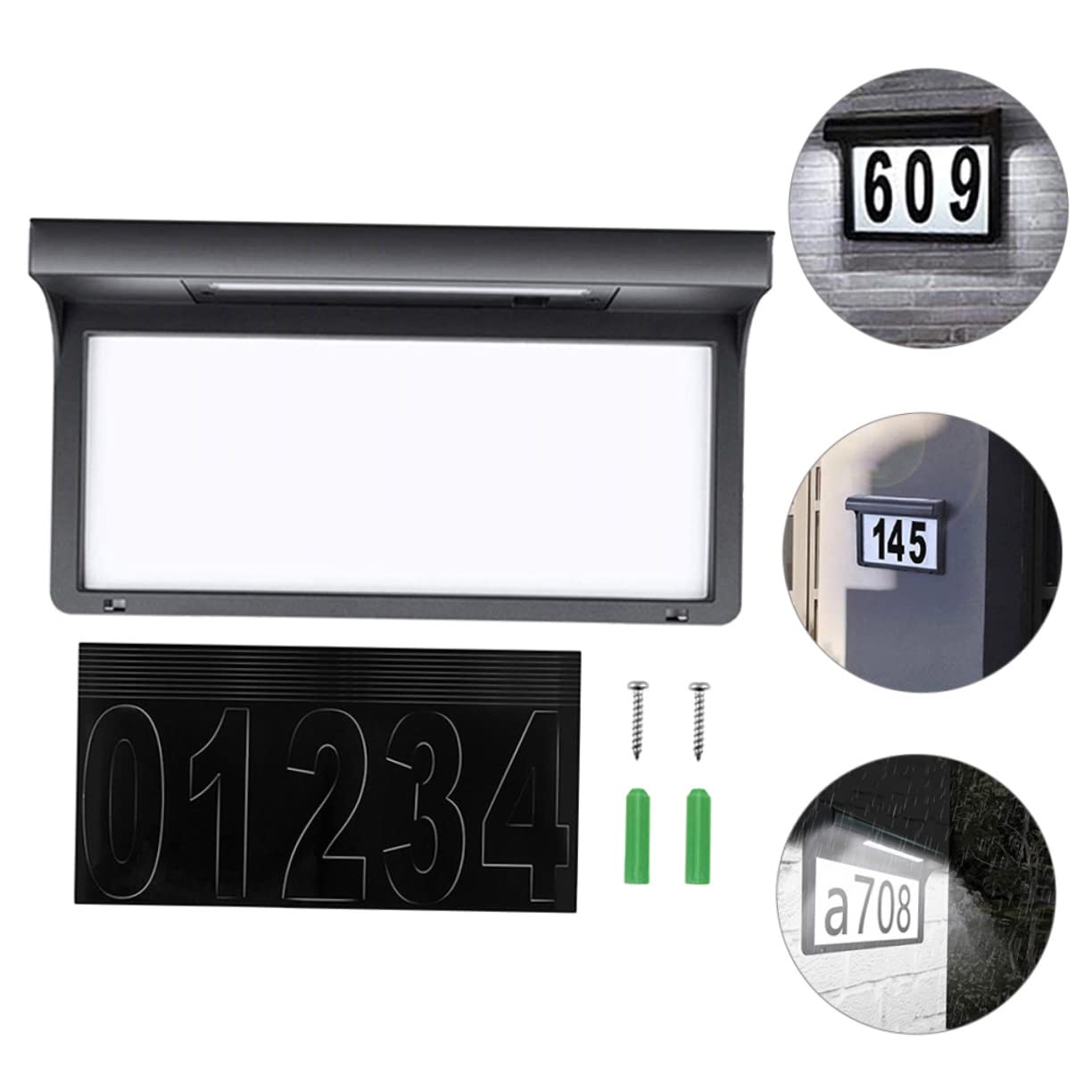 Targa Indirizzo Casa Solare a LED 6 Luci 1.2v 600mah Nera
