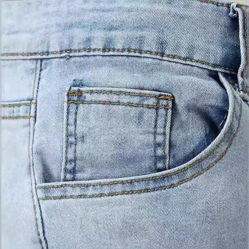 Men's Cutout Skinny Casual Jeans Trendy Slim Fit Straight Leg Jeggings High Waist Stretch Denim Pants2