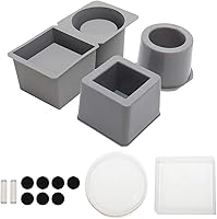 Vista 1 de Juego de moldes de silicona para macetas, forma redonda + cuadrada, molde de maceta para suculentas, herramienta de moldeo de maceta de hormigón