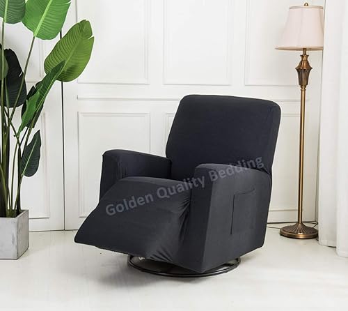 Golden Quality Bedding Funda elástica para sillón reclinable, protector de muebles de una pieza con correas elásticas y bolsillo, de poliéster,