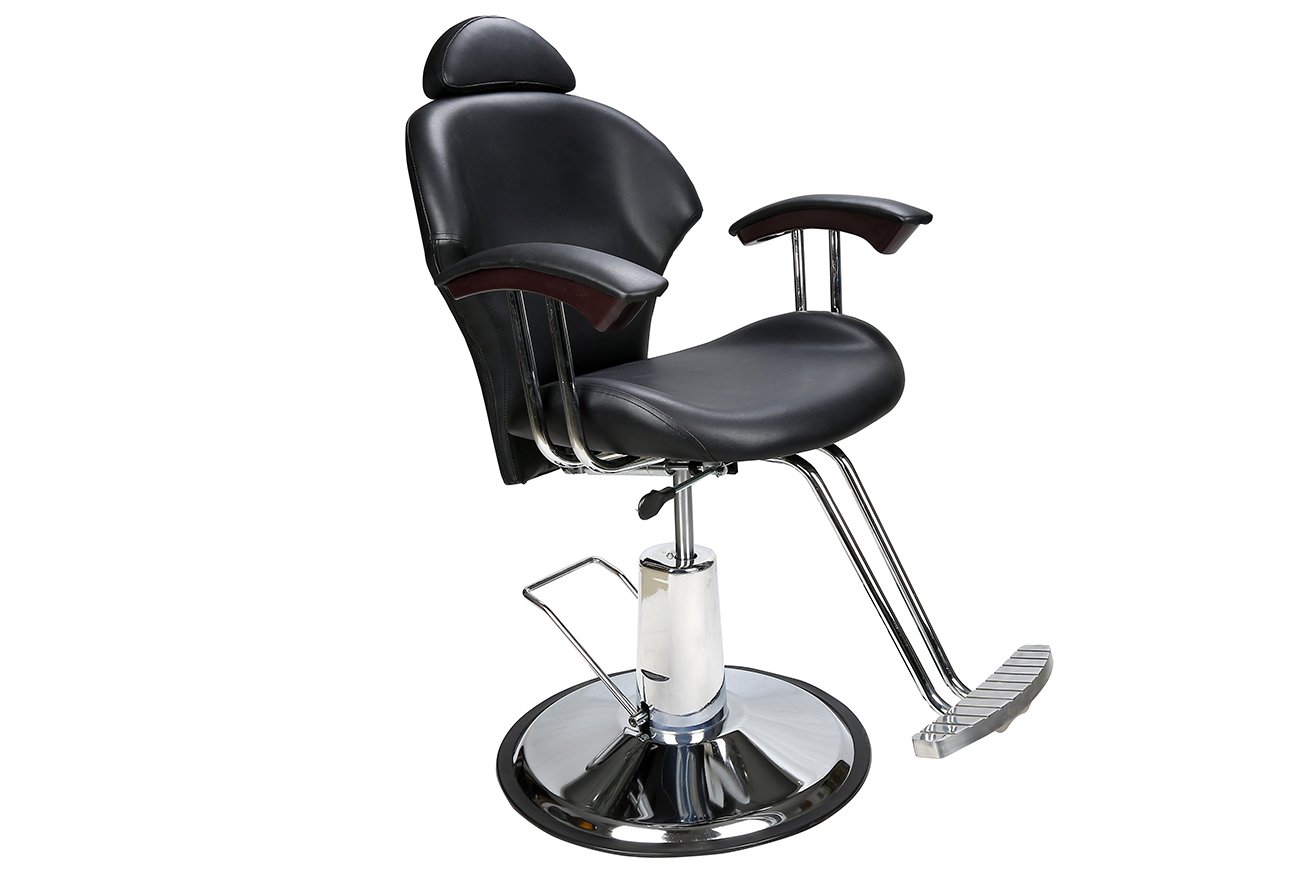BarberPub Poltrona da barbiere classica Poltrona reclinabile idraulica 360 gradi girevole regolabile per capelli Salone di bellezza 8714BK