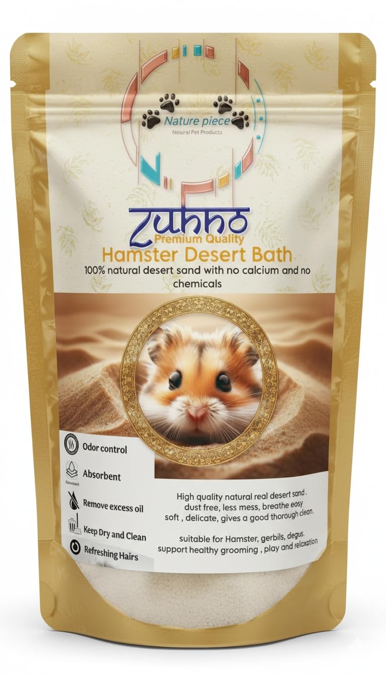 Zuhno Premium Hamster Desert Bath Sand, 100% Natural,Chemical Free,Dust Free bath or Potty litter Desert Sand for Hamsters, Gerbils, Degus/“Extra-soft desert sand for gentle and safe bathing.”/125 gms-image-41