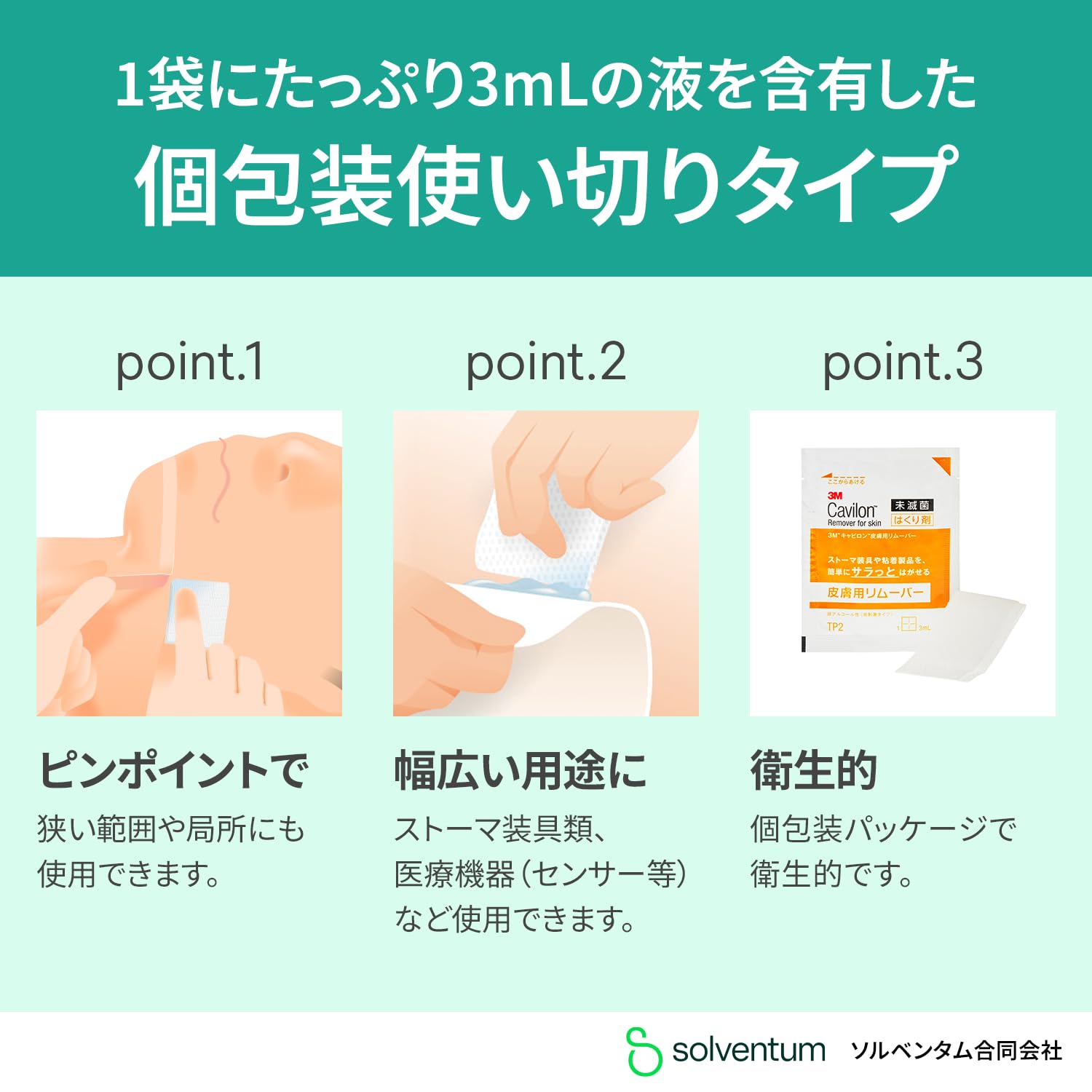 スリーエム ソルベンタム 剥離剤ワイプ 医療用スキンリムーバー 30枚