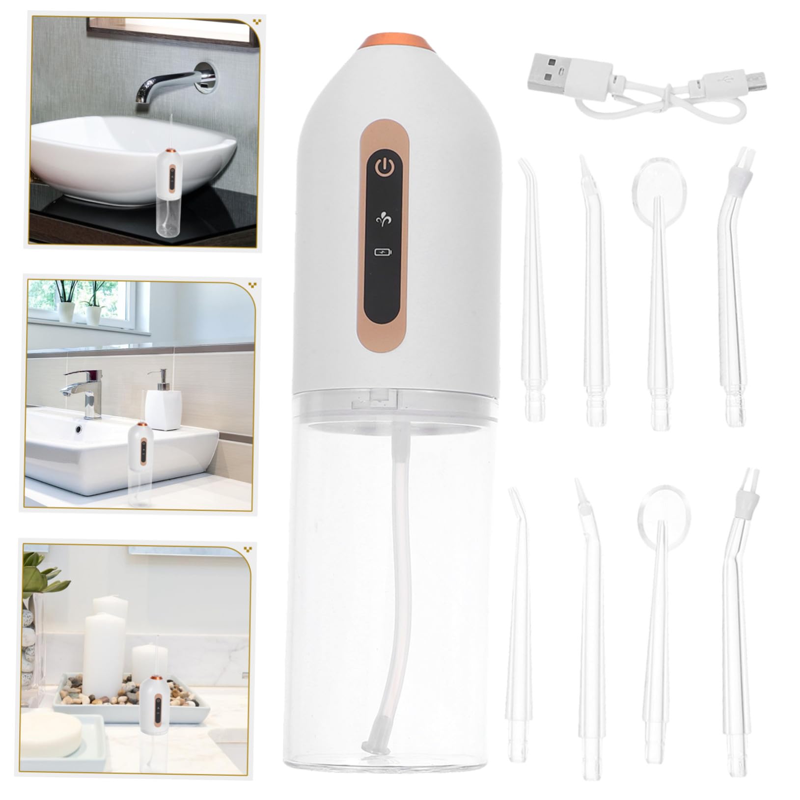 Idropulsore Elettrico Portatile Mini Irrigatore Orale senza Fili Ricaricabile per Casa e Ufficio Modalità di Pressione Regolabili