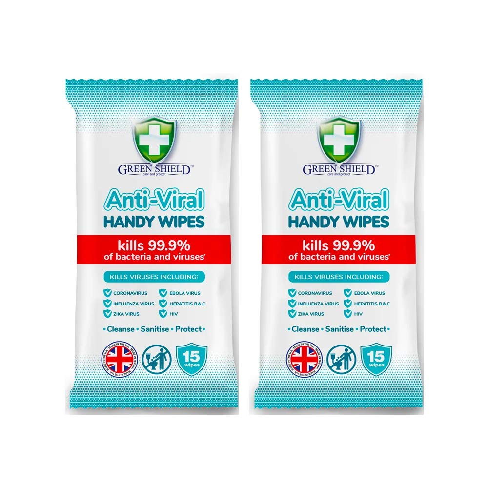 Anti-Viral Handy Wipes 15's Kills 99.9% of Bacteria (2 Pack)