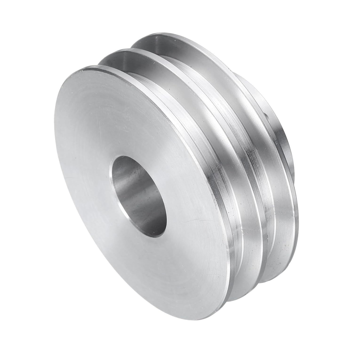 uxcell V-Type Pulley 19mm Bore 60mm Outer Dia Double Groove Aluminum Alloy for Motor Shaft Drilling Machine 6mm(1/4") PU Shape Belt