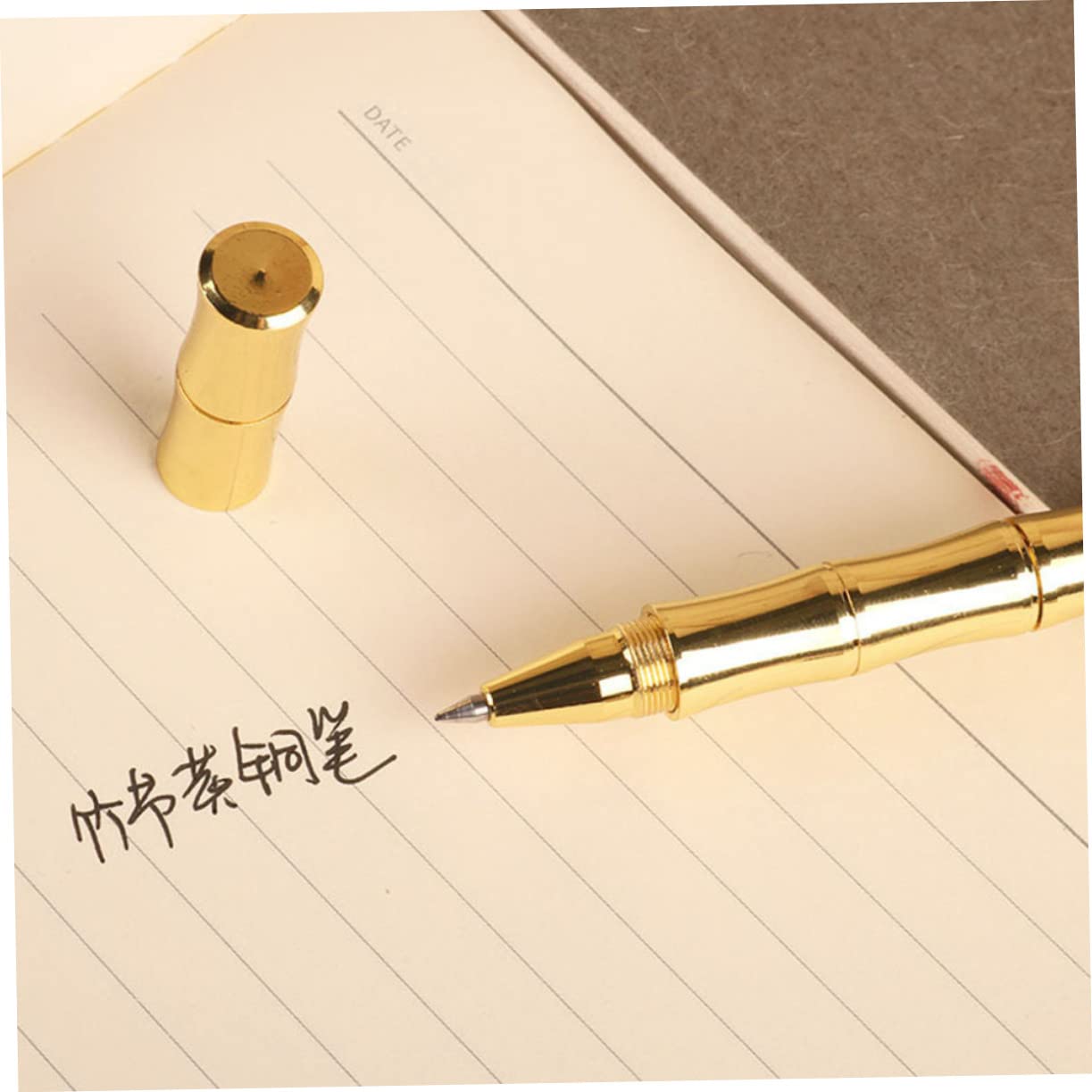 SHINEOFI Juego De 4 Bolígrafos De Firma De Bambú Neutros Bolígrafo De Tinta Estilográfica Bolígrafo Negro Suministros Creativos De Oficina Latón Dorado 2 Unidades 2 piezas x 4