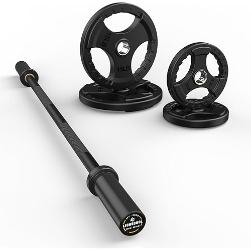 LIONSCOOL Premium 4ft/4.9ft/6ft Barbell for Strength Training and Olympic Weightlifting, 2 Inch Bar for Squats, Curls, Deadlifts, Presses, Hip Thrusts, 350LBS/500LBS/700LBS Weight Capacity Available
