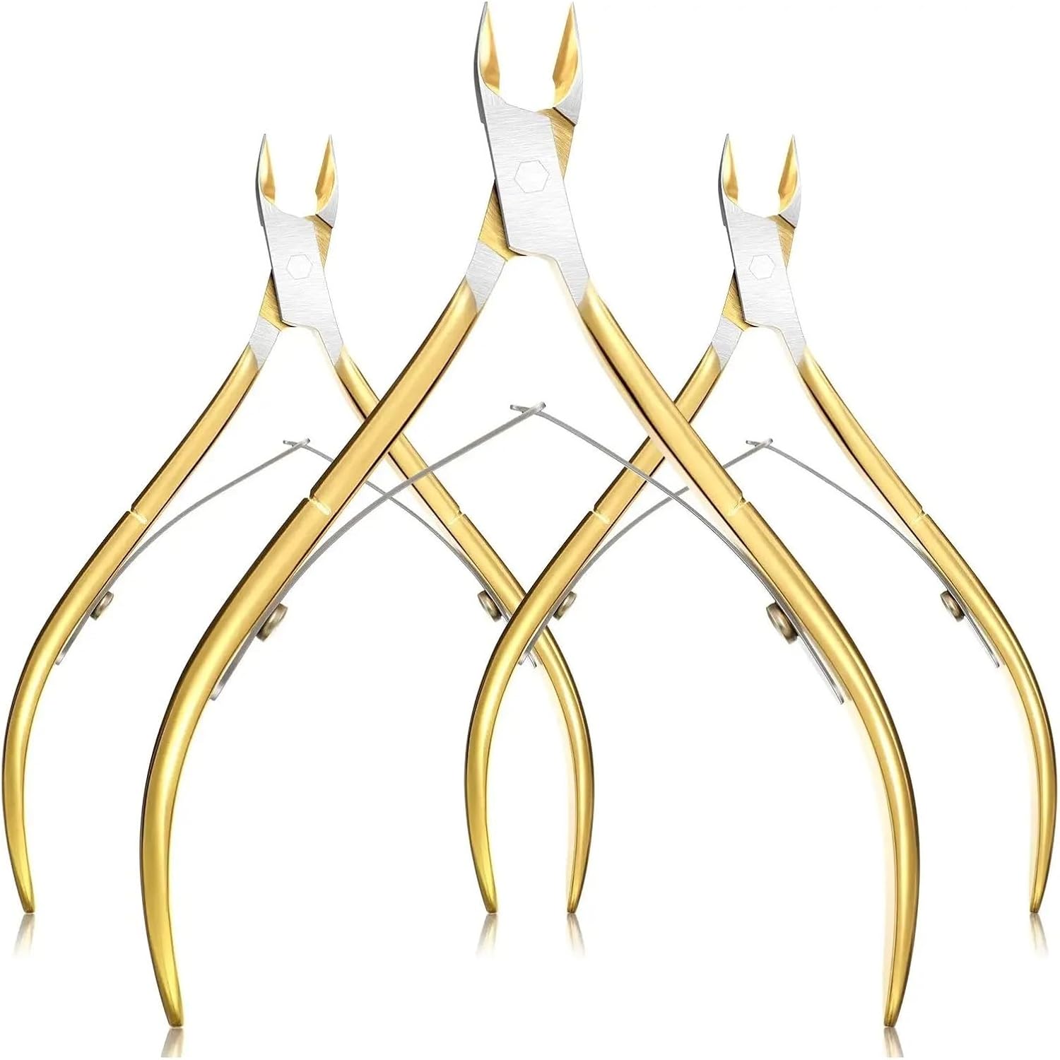 3 pcs/Set Toenail Fingernail Cuticle Nippper Professional Nail Clipper Manicure Cutter Scissoris Stainless Steel Trimmer Tools(Silver)