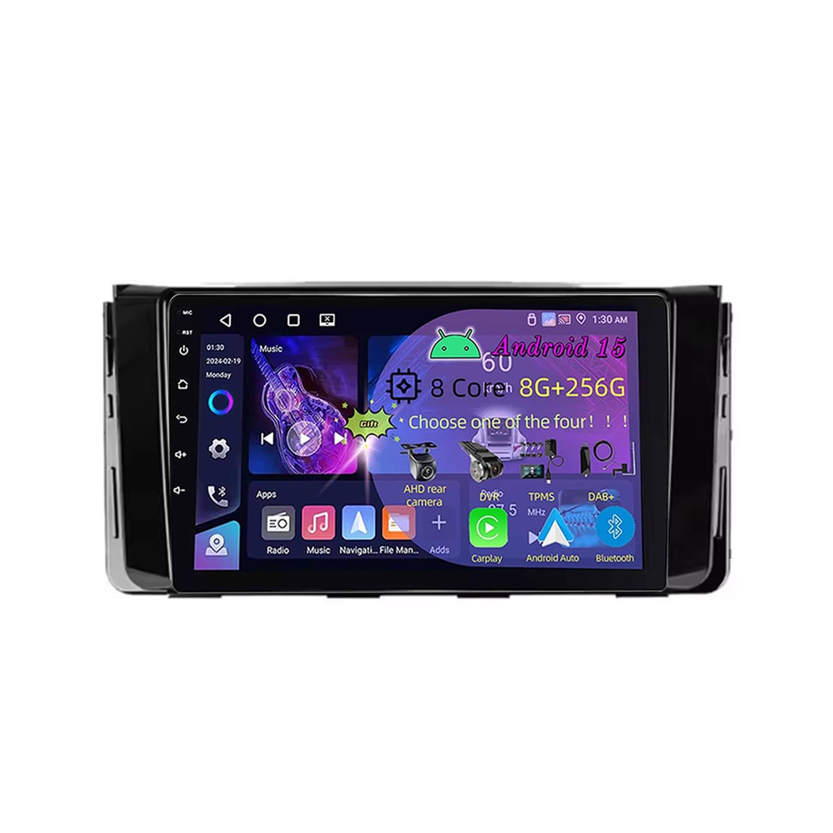9-calowy podwójny Din samochodowy system stereo z systemem Android 15 do Hyundaia H350 2015-2021 z kamerą tylną Car Play, sterowaniem z kierownicy, Bluetooth, GPS, radiem FM i Wi-Fi (C1 2+32