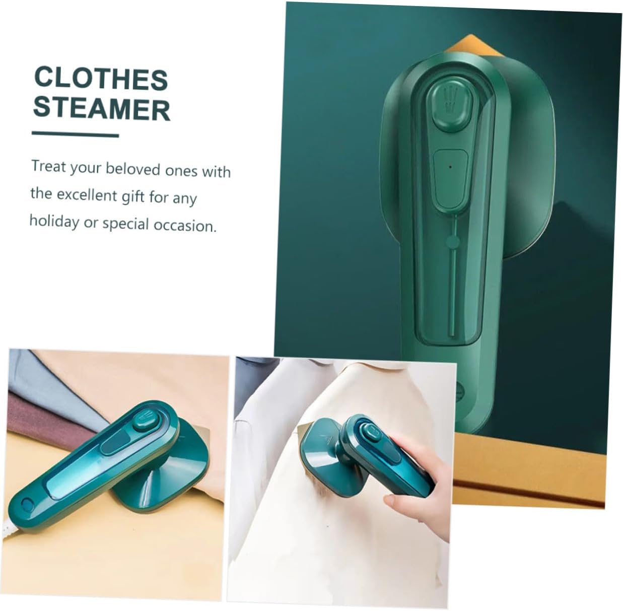 Homoyoyo Handheld Mini Steam Iron for Clothes Portable Garment Steamer with US Plug Intense Steam Wrinkle Remover Compact Electric Ironing Machine for Home and Travel Use