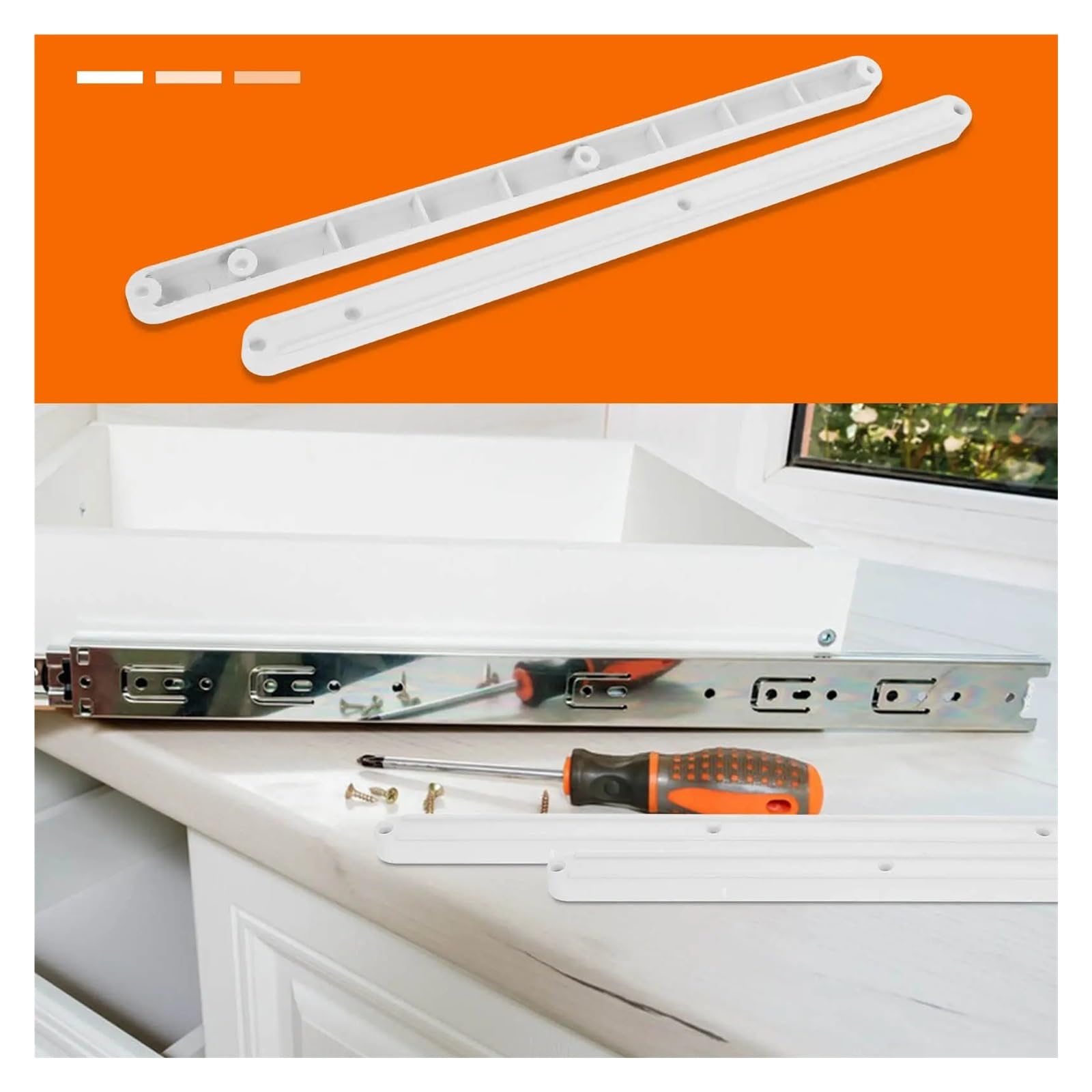 Guías para cajones con cojinetes de bolas montados Diapositivas Cajones, Accesorios For Armario, Piezas De Estante Cocina, 2 Uds
