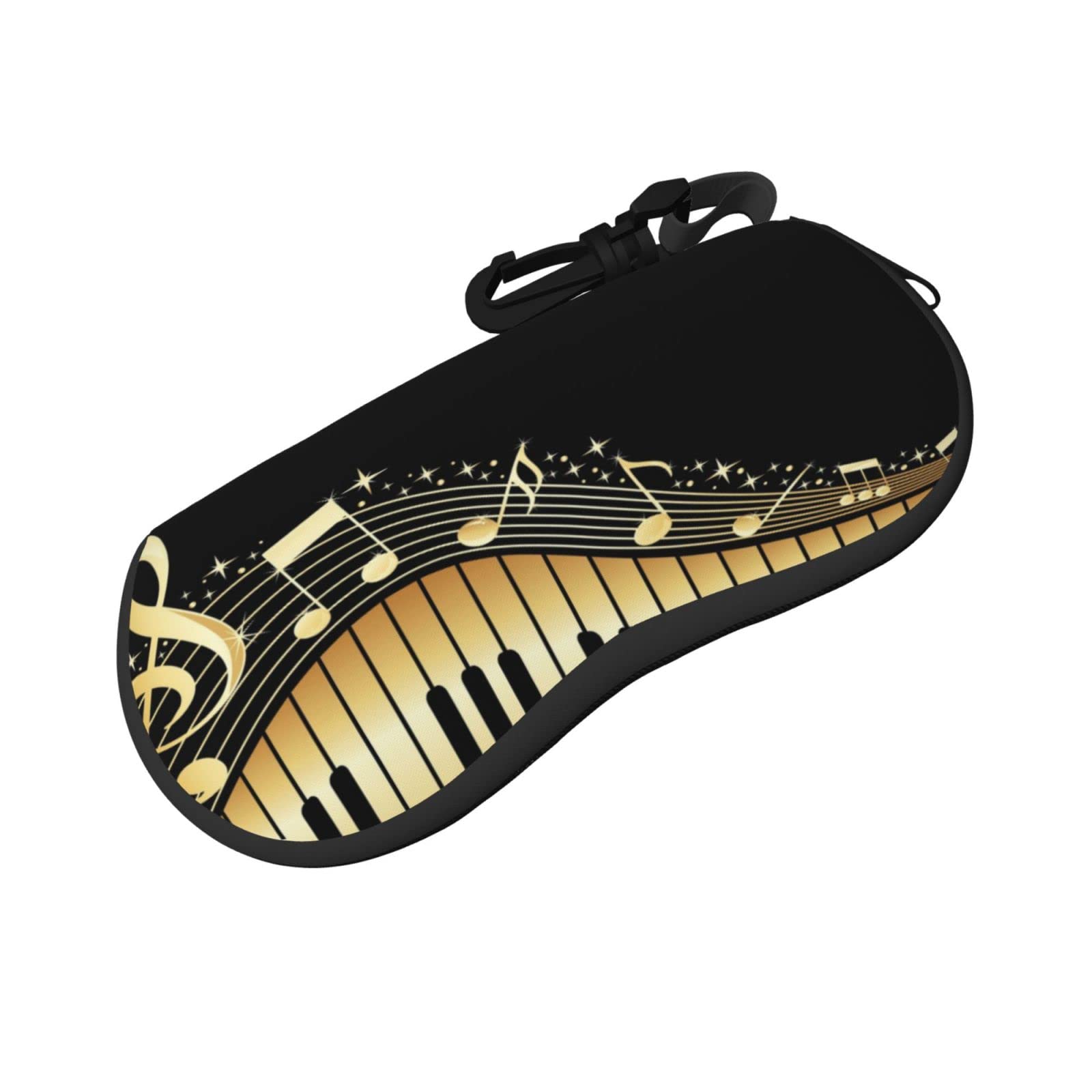 ASEELO Glasses Case Music Eyeglass Case Soft Sunglasses Case Neoprene Zipper Glasses Pouch for Women Men