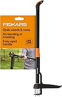 Fiskars 39" 4-Claw Stand-Up Weed Puller - Ergonomic Gardening Weeder Tool with Easy Eject & Root Grabber