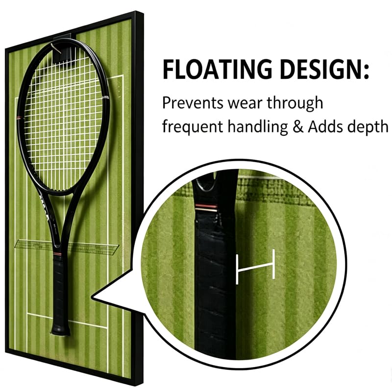 Cornice per amanti del tennis, racchette, decorazione da appendere alla | Ideale per gli amanti del tennis con elegante design da appendere alla parete per esporre gli oggetti sportivi preferiti