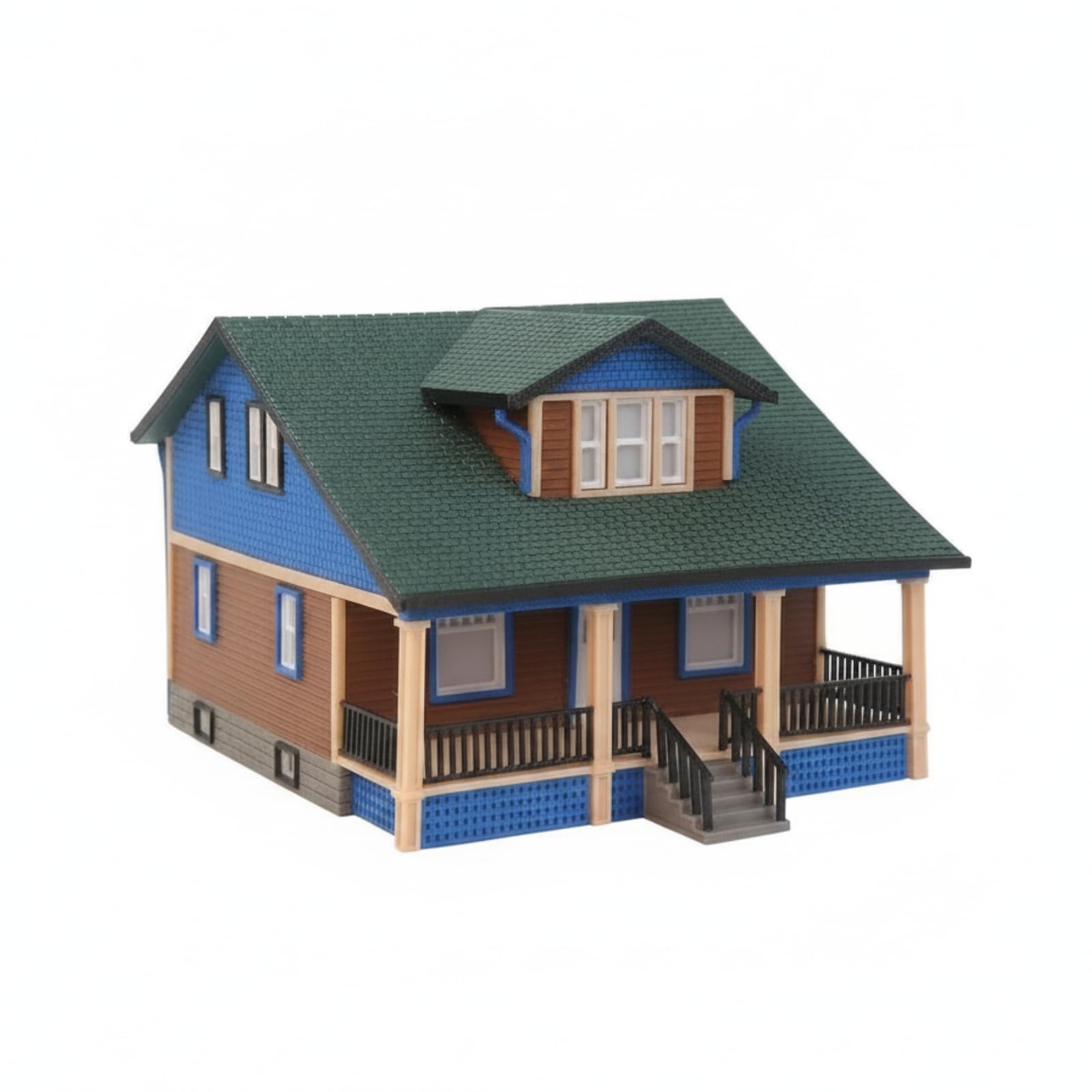 Miniatur Villa Modell Haus Gebäude Architekturmodell Sammelfigur mit Detail Dach Fassade aus PETG für Sammler Diorama Straßenlayout Regal Deko, Fertiges Modell Elf Villa Ohne Beleuchtung