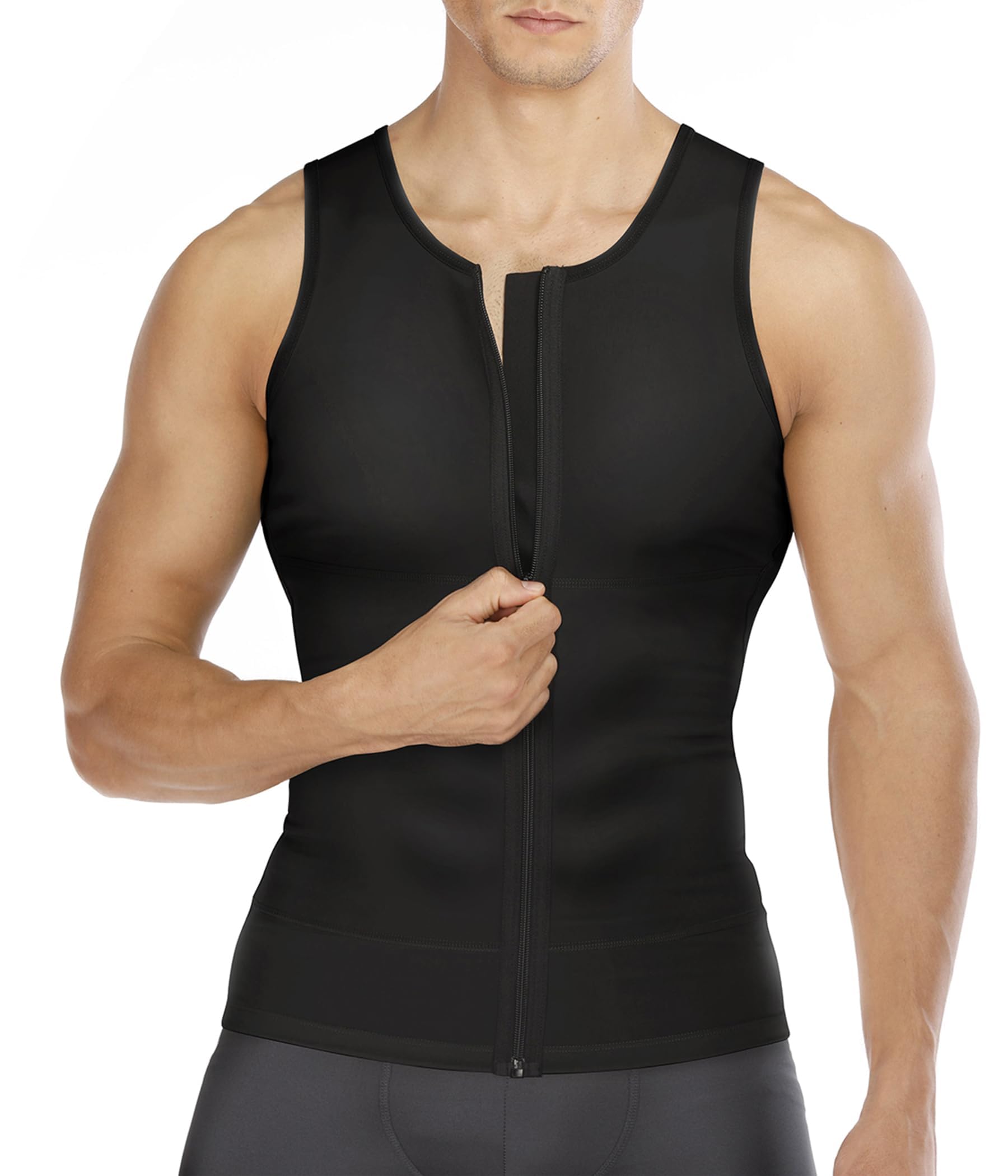Junlan Compression Débardeur Gainant Ventre Plat Homme Invisible Gaine Amincissante Posture Shirt
