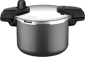 Panela De Pressão Tramontina Arizona Induction Em Alumínio Com Revestimento Interno E Externo Em Antiaderente Starflon Max Titânio 20 Cm 4,5 L