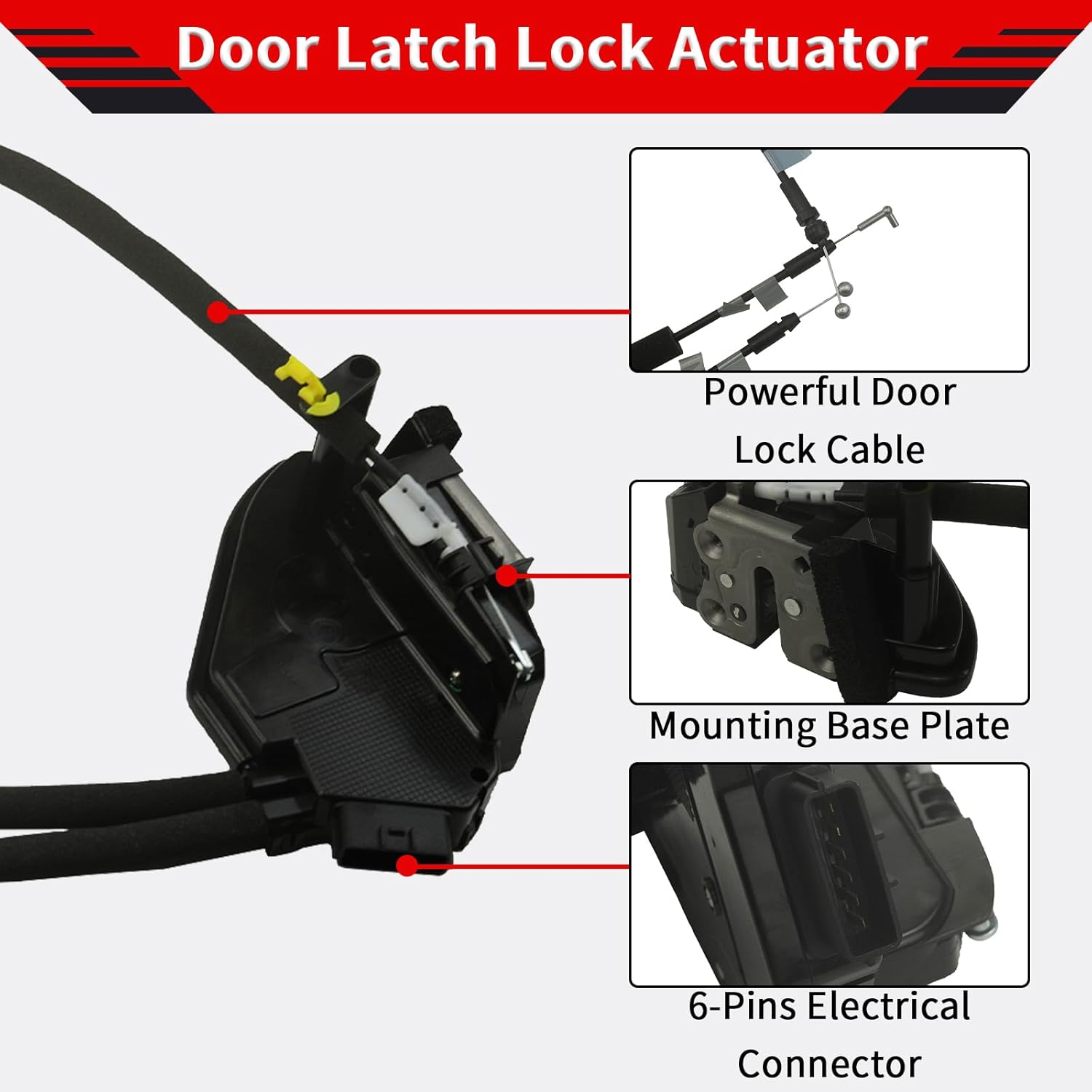 Front Left Door Lock Latch Actuator Fits for Nissan Rogue Sport Utility 2014 2015 2016 2017 2018 2019,Replaces OEM 80501-4BA0A, 80501-4BA0B Driver Side Power Latch Assembly