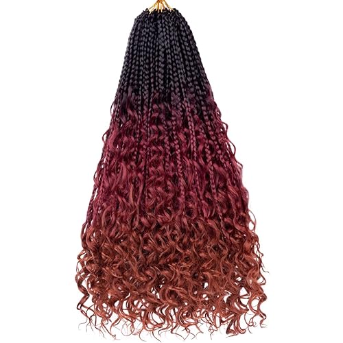 Miniatura 72 de Beverlee Trenzas de Caja Bohemias de 14 Pulgadas 8 Paquetes Trenzas de Caja Goddess Cabello de Ganchillo Trenzas Bohemias Hippie Cabello