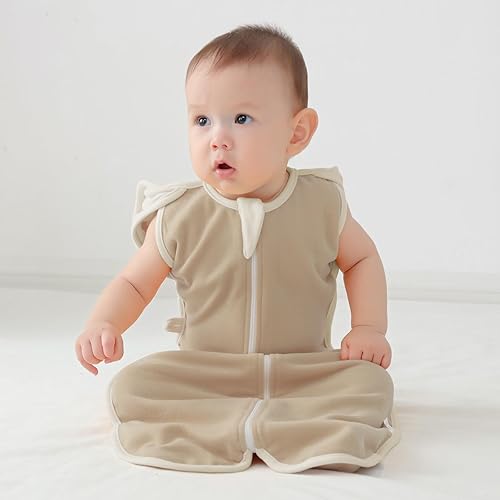 Miniatura 2 de ZIGJOY Manta de transición para bebé, 1.0 TOG, saco de envolver súper suave con cremallera de 2 vías, saco de dormir de algodón autolavizante para