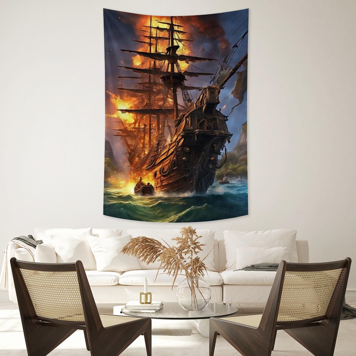 Amazon.co.jp: 海賊船 船 タペストリー インテリア 多機能壁掛け