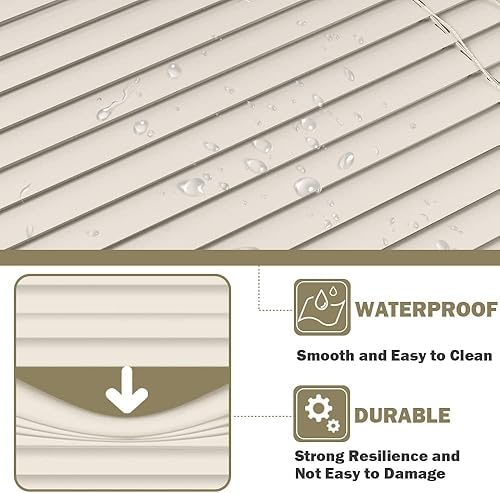 Miniatura 4 de HIDODO Mini persianas horizontales de aluminio con cable, persianas de metal impermeables anti-UV, para ventanas y hogar, 32 pulgadas de ancho x 64
