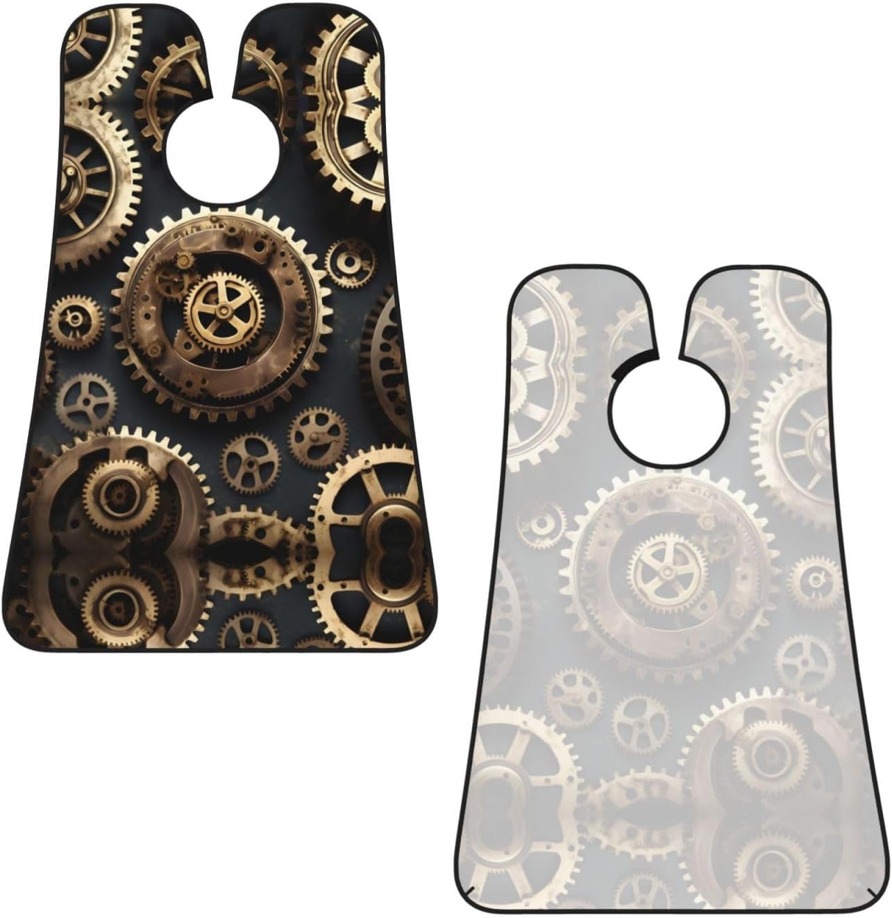 Steampunk Gears Print Beard Bib Apron For Men, Beard Hair Catcher For Men Shaving Trimming,Beard Cape Cloth