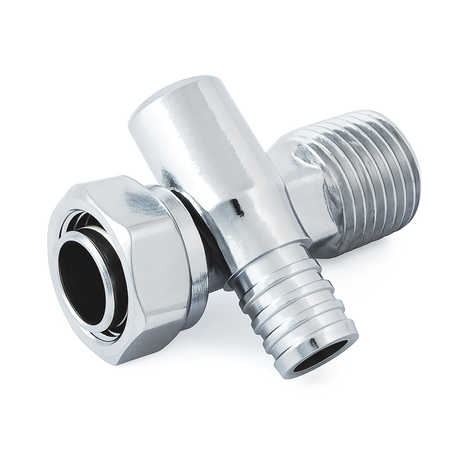 Chrome Drain Off Tail Piece with Male BSP Thread and Hose Connection for System Draining and Maintenance