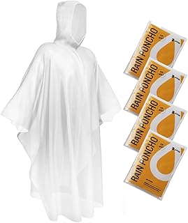 SaphiRose Disposable Rain Ponchos Emergency Clear Poncho