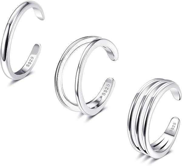 ORAZIO Anillos para Dedo del Pie de Plata 925