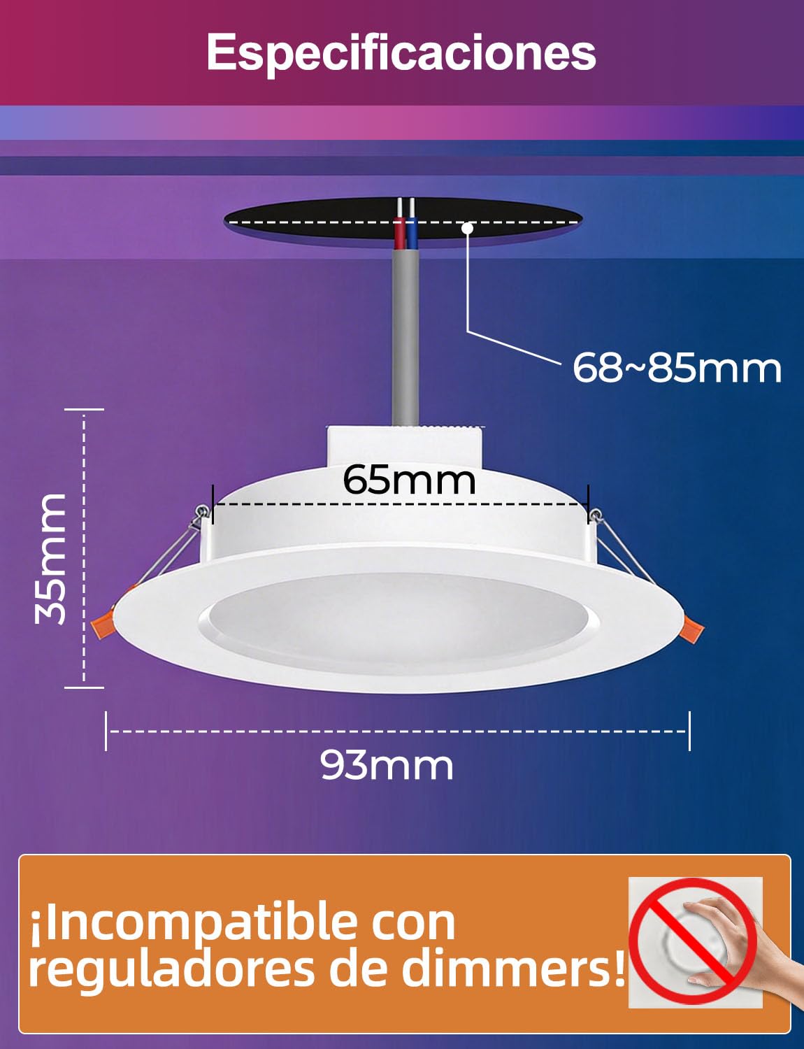 iLC Foco Empotrable LED Techo 8W, trabajar con Alexa(Se requiere un dispositivo Echo), Corte Ф68-85mm, 2700K - 6000K + RGB Cambio de Color, Aplicación controlada Downlight (4 unidades)