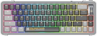 YUNZII Y68 65% Hot Swappable Wireless Mechanical Keyboard with RGB Backlight, Double Shot PBT Keycaps for Gamers/Mac/Win (Gateron Pro Red,Black)