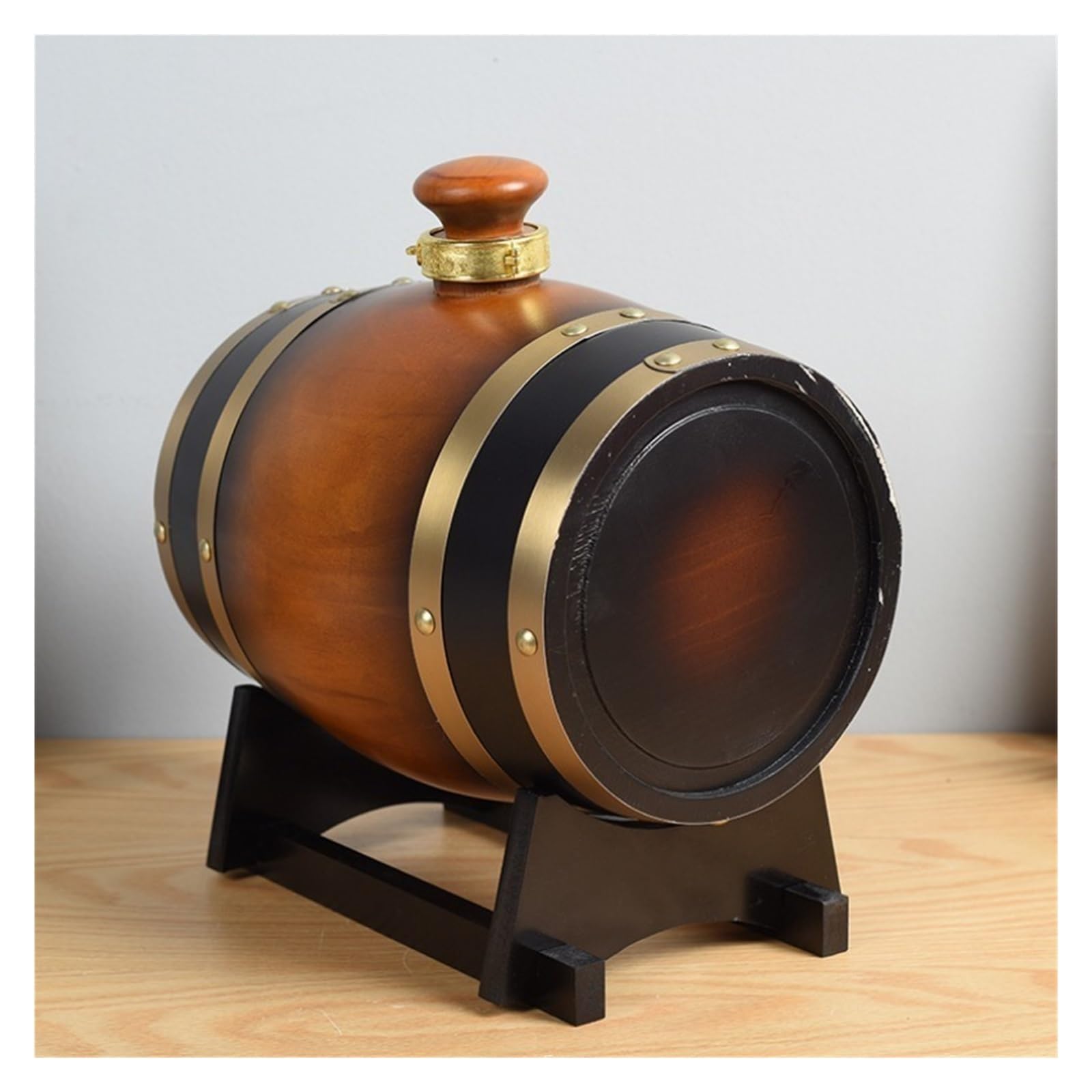 Botte di legno di rovere, per uso domestico, per vino rosso, serbatoio interno, barile per vino, barbecue, birra, vino (1,5 L)