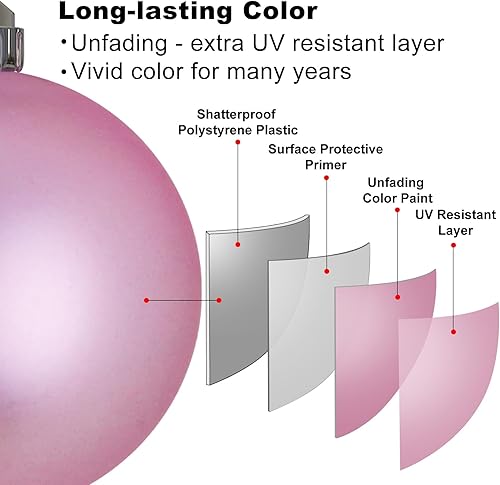 Vista 939 de 18 esferas medianas decorativas navideñas para árbol de Navidad, inastillables, para colgar, color púrpura, 2.5 pulgadas, paquete de 18