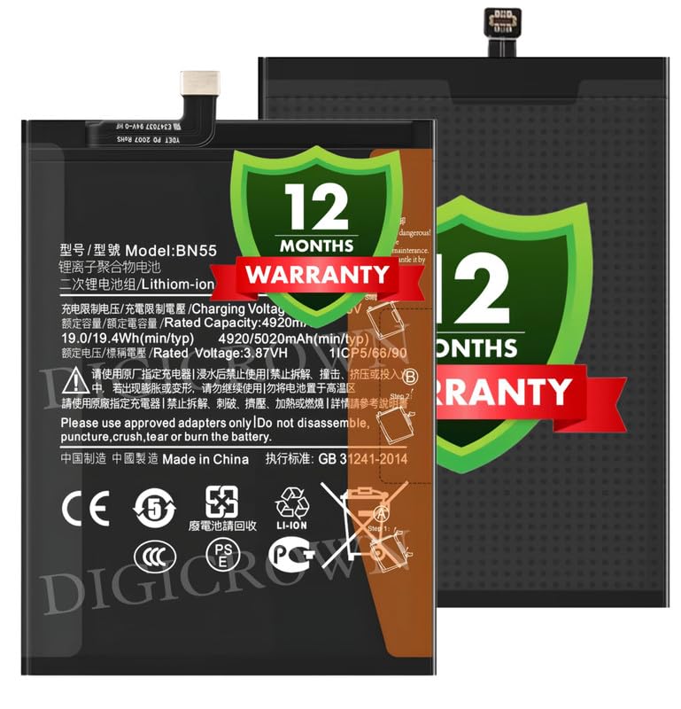 Image of Original BN55 Battery Compatible for Xiaomi Redmi Note 9S - (5020mAh) - 1 Year Warranty DF7