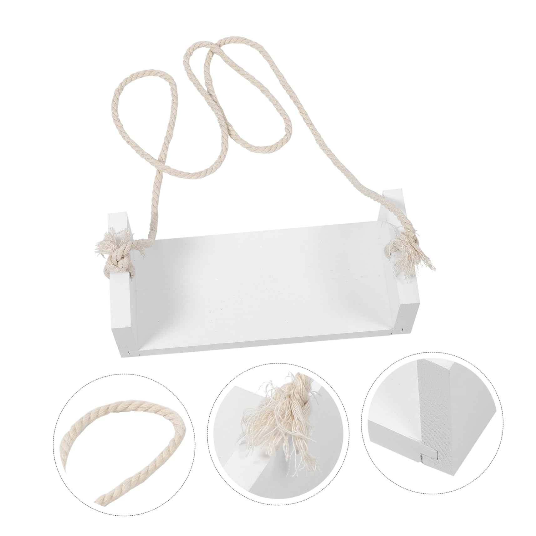 Columpio de Madera para Recién Nacido, Accesorio Fotográfico Blanco