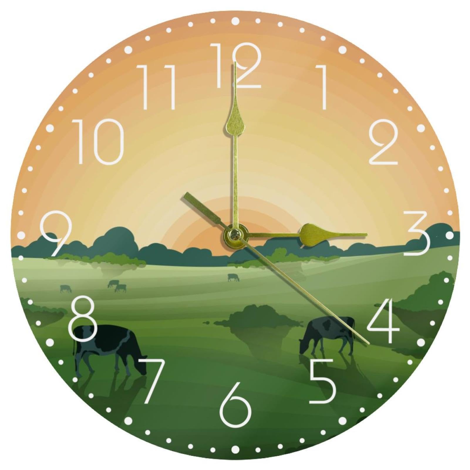 Horloge murale à piles silencieuse en acrylique pour cuisine