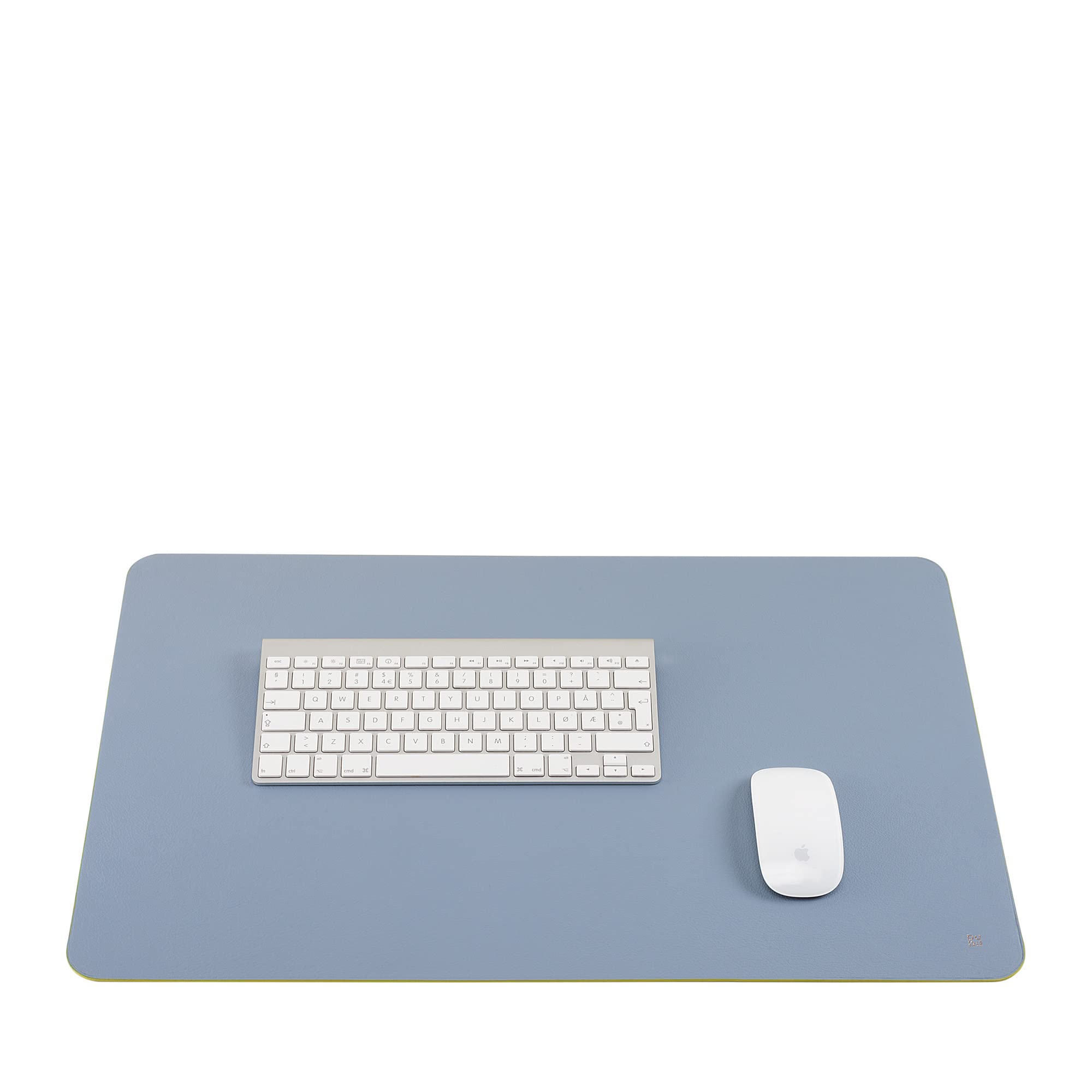 DUDU Sottomano Scrivania Ufficio in Pelle Bicolore CM 61x40, Double-Face Arrotolabile, Antiscivolo Morbido Senza Cuciture Lime