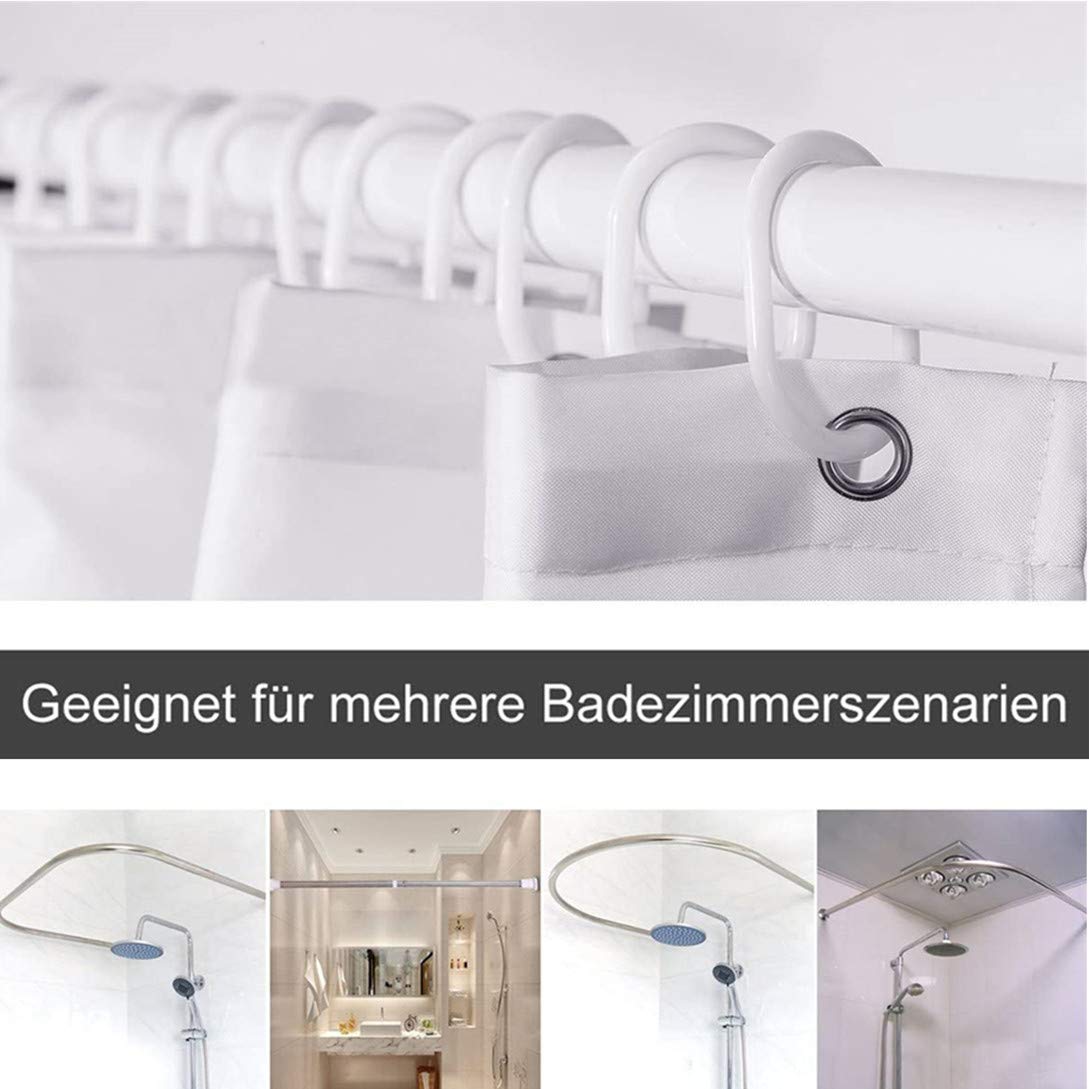 Rideau de Douche textile Polyester gris fond avec des contours de galet, imperméable 120*180cm