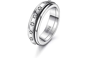 Milacolato Fidget Ring for Women - Anti-Anxiety Ring Sterling Silver