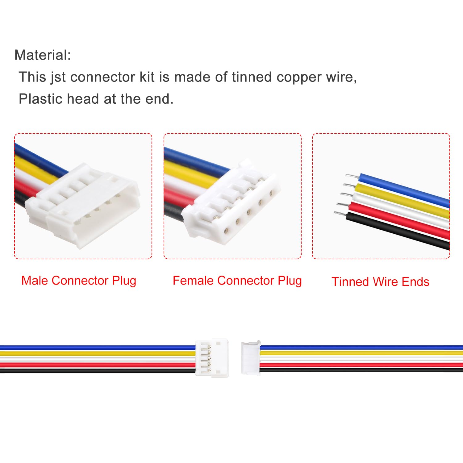 Connettori JST 3-Pin 1.25mm - 40 Coppie Maschio/Femmina Con Cavi Per PCB - Foto 2