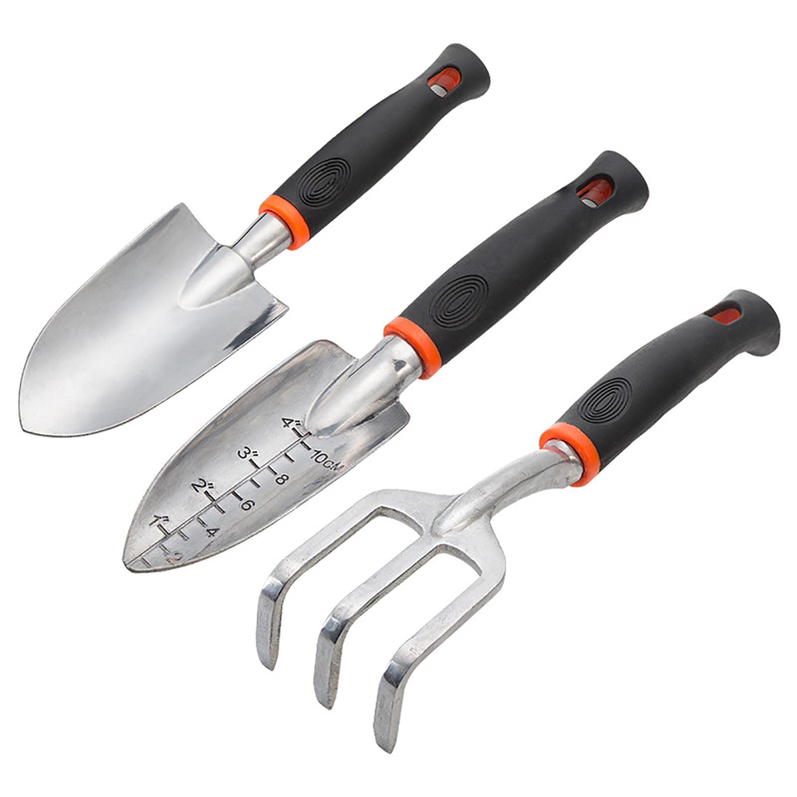 Zestaw narzędzi ogrodowych, 3 szt. aluminiowych narzędzi ogrodniczych, w tym kielnia ręczna, paca do przesadzania i grabie ręczne do kultywatora, idealne do sadzenia, kopania, pielenia