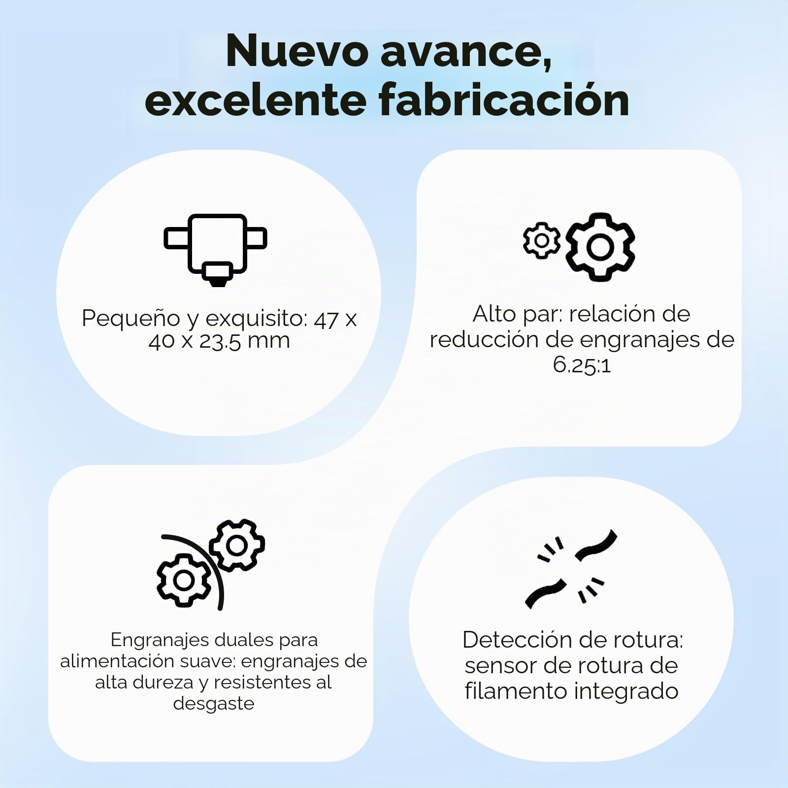Creality Kit de extrusión K2 Plus, kit oficial de extrusión directa, transmisión de doble engranaje, relación 6.25:1, fuerza 80N, sensor de rotura de filamento integrado para impresora 3D Creality K2