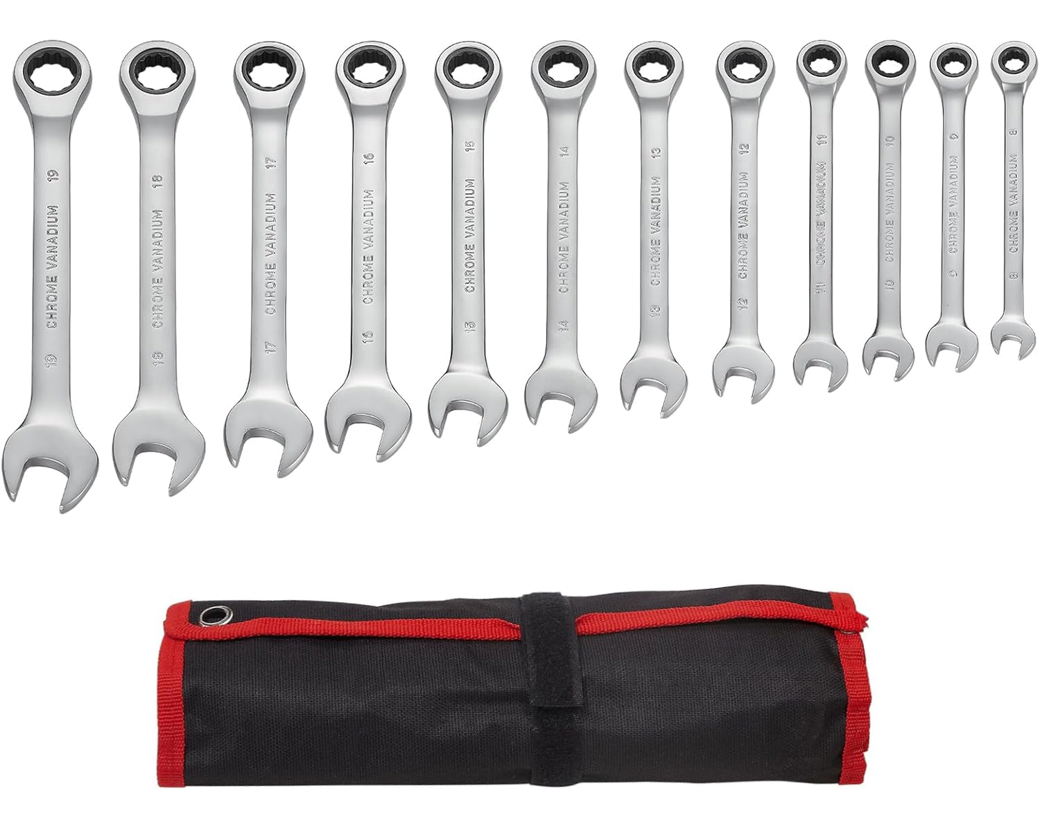 Hantinstom Juego de 12 llaves de carraca versátiles para reparaciones automotrices eficientes, juego de llaves combinadas de grado profesional