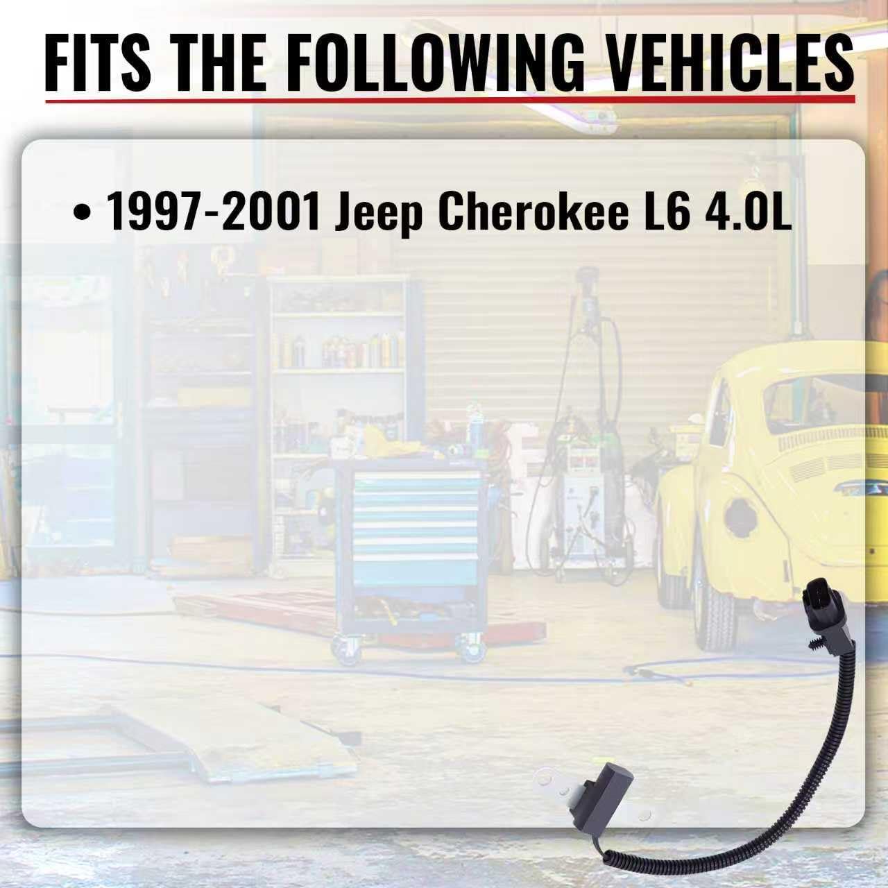 Engine Crankshaft Position Sensor Compatible with Cherokee 1997-2001 L6 4.0L 907-800 56027866AC 56027866AD 56027866AE SU3224# 56027866AB