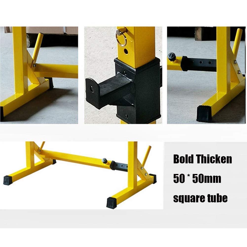 Soportes multifunción para Sentadillas, Banco de Sentadillas con Barra, jaulas de Potencia Ajustables en Altura y Ancho para Gimnasio en casa.