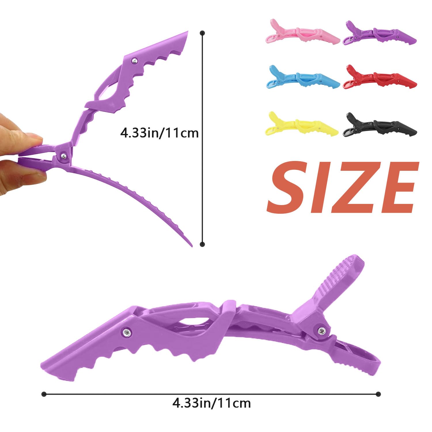 6 Pieces Neutral Crocodile Clips Hair, Sectioning Hair Clip for Styling Hairdressing Clip for Hair Alligator Clips - Image 2